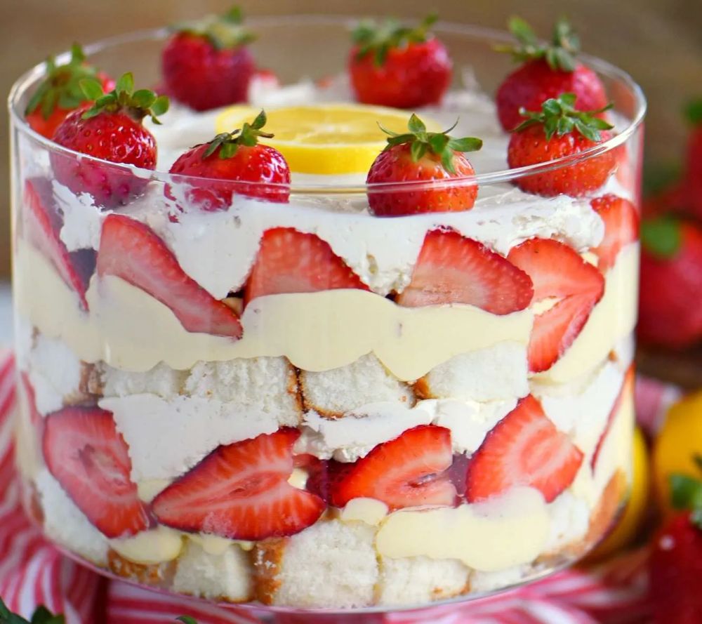 Lemon Strawberry Trifle