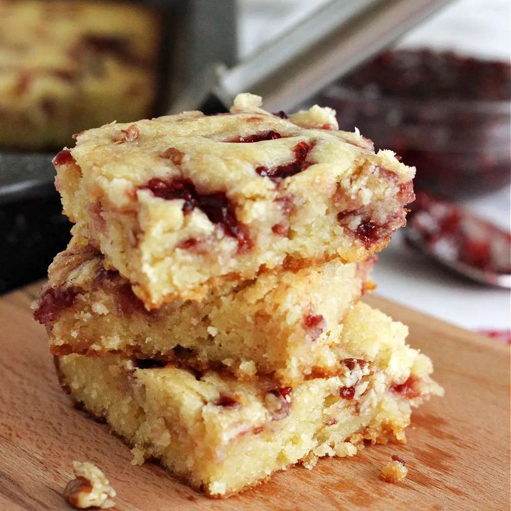 Raspberry-White Chocolate Blondies