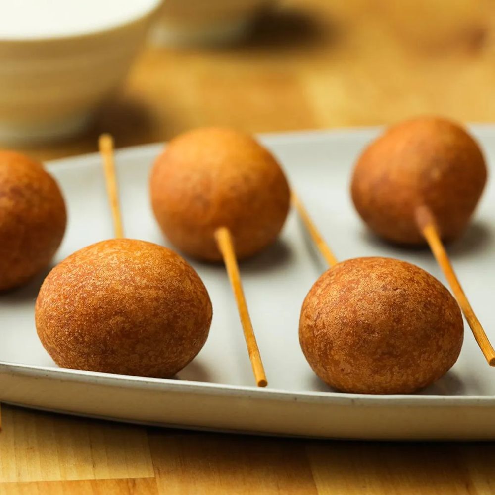 Buffalo Meatball Corn Dogs