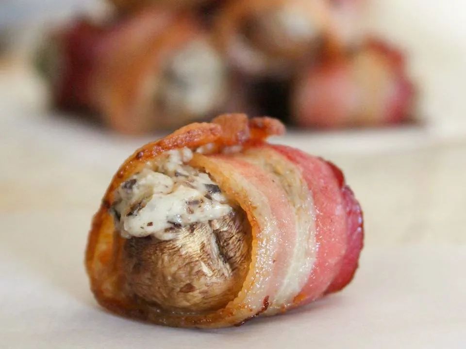 Bacon Wrapped Stuffed Mushrooms