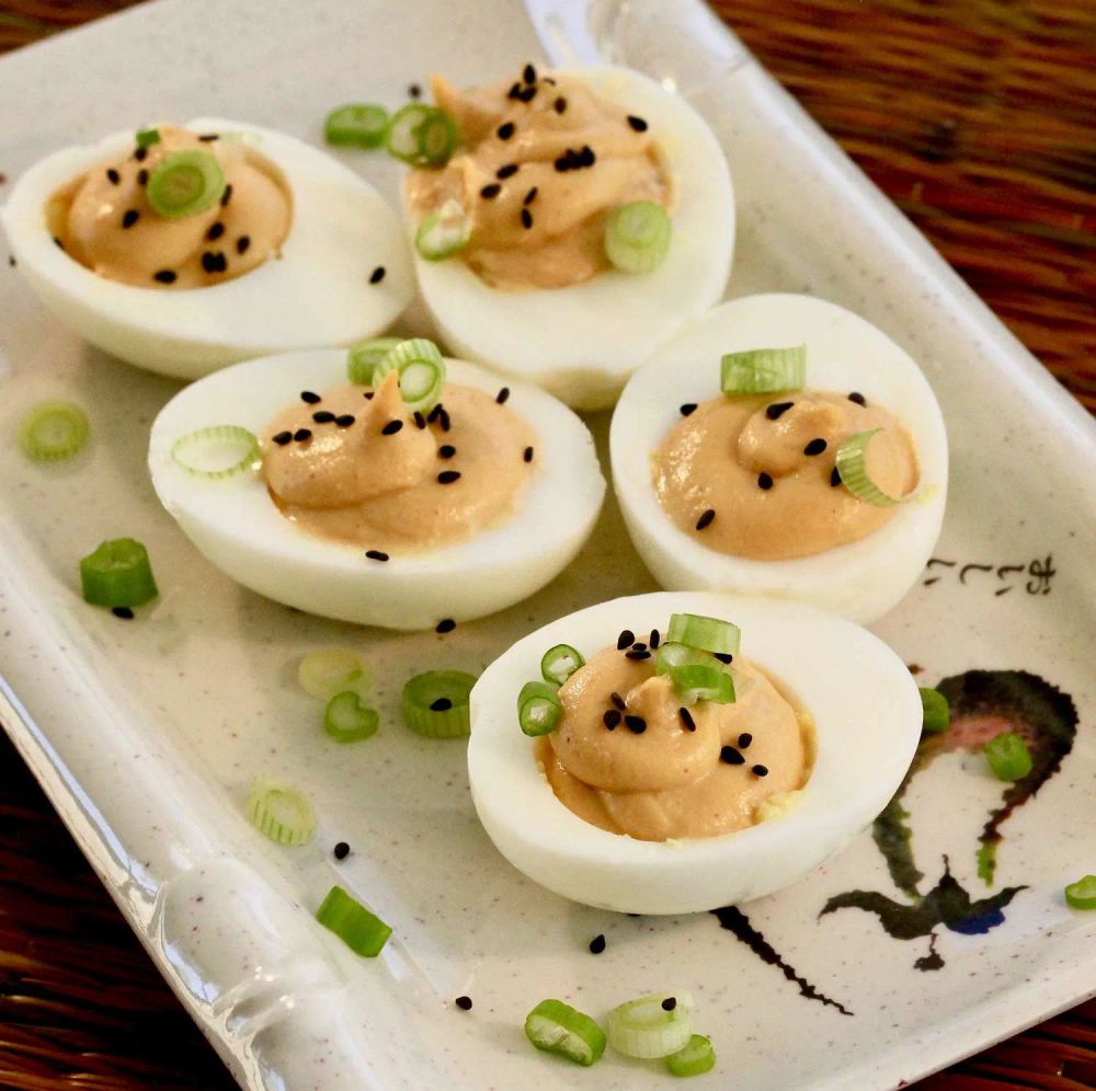 Air Fryer Asian-Inspired Deviled Eggs