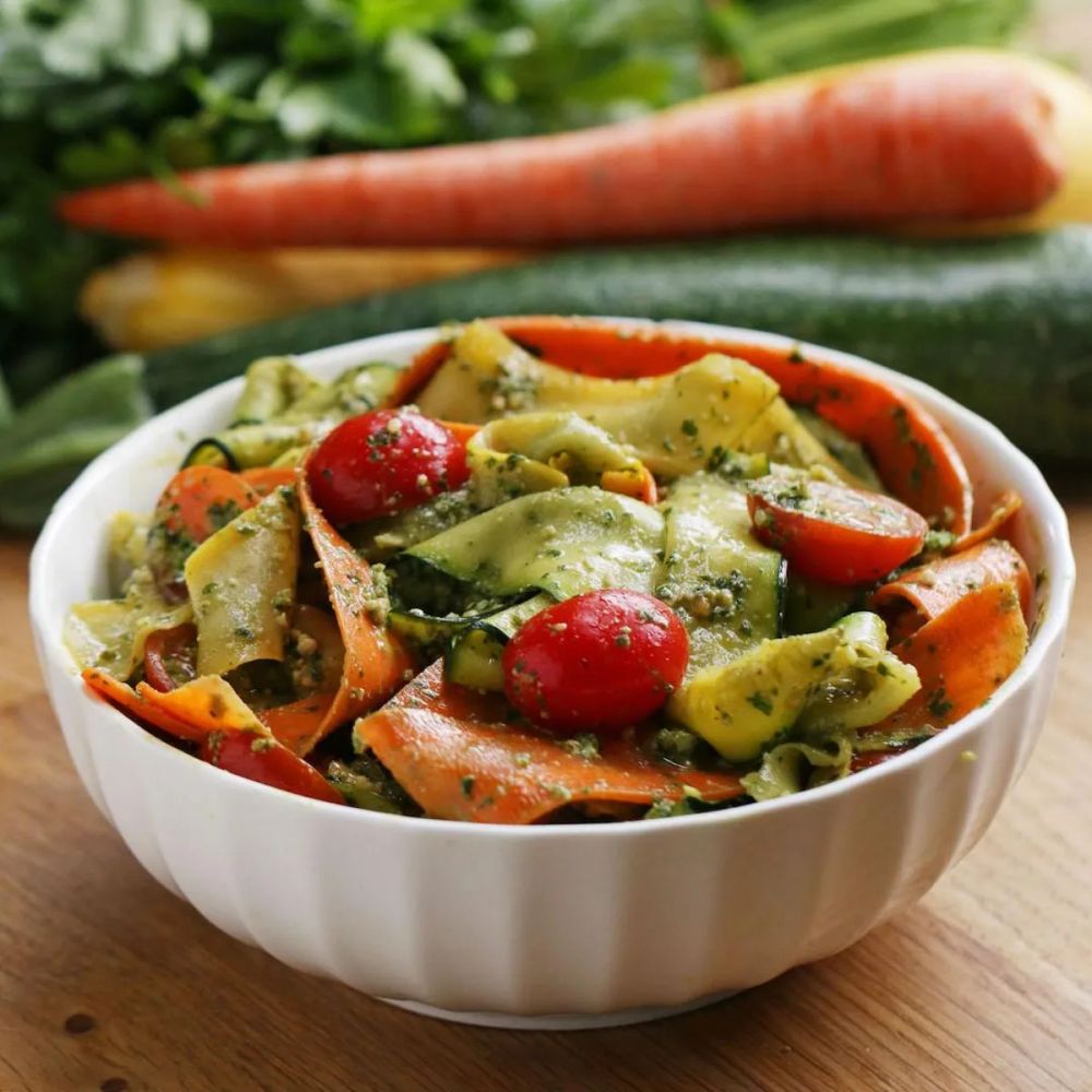 Summer Vegetable Pesto Ribbon Salad