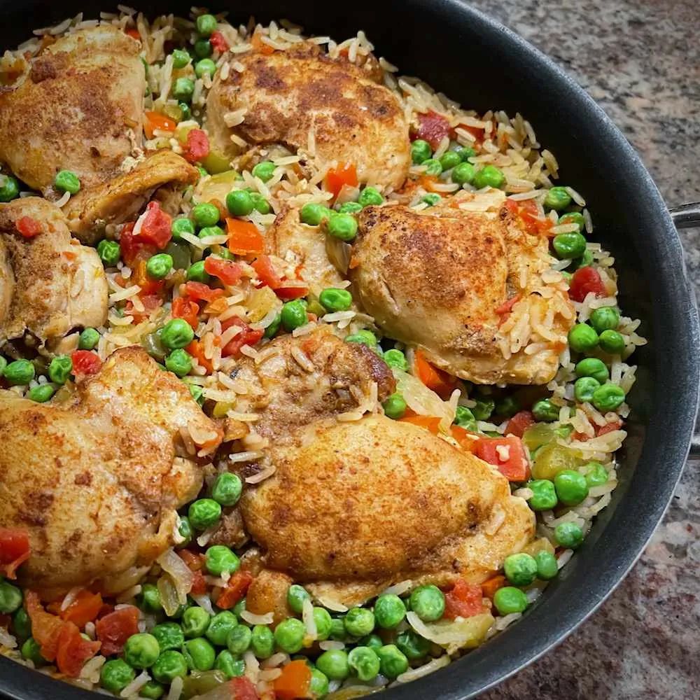 Mexican-Inspired Chicken Thigh and Rice Skillet