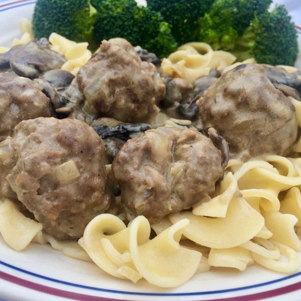 Beef Stroganoff Sauce with Meatballs