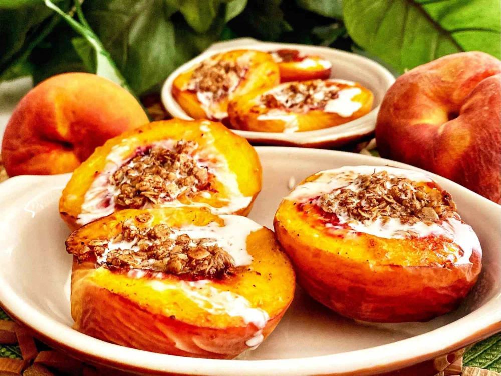 Air Fryer Grilled Peaches