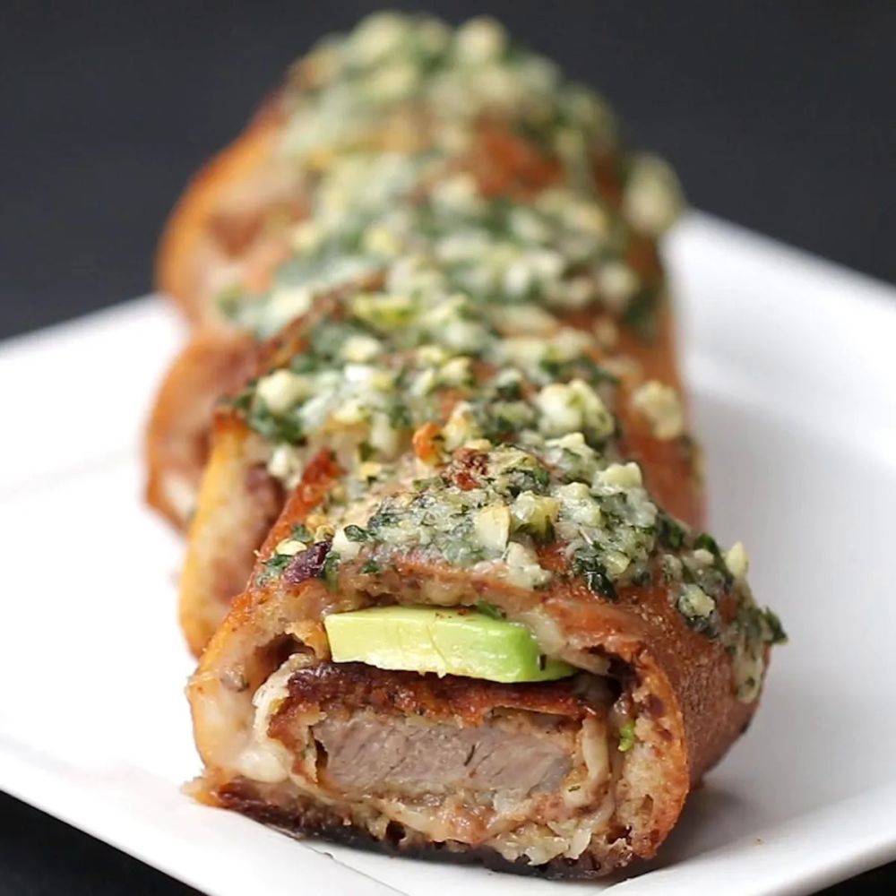 Beef Cutlet-Stuffed Garlic Bread