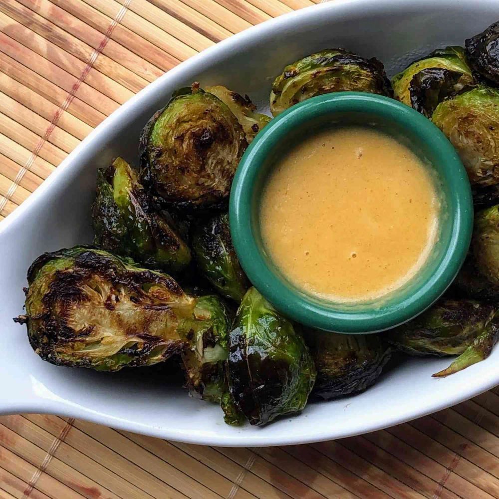 Air Fryer Mustard-Crusted Brussels Sprouts