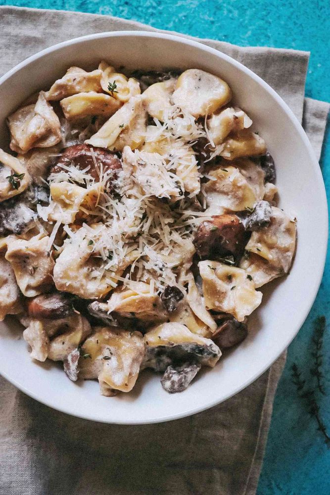 Creamy Mushroom Tortellini Alfredo