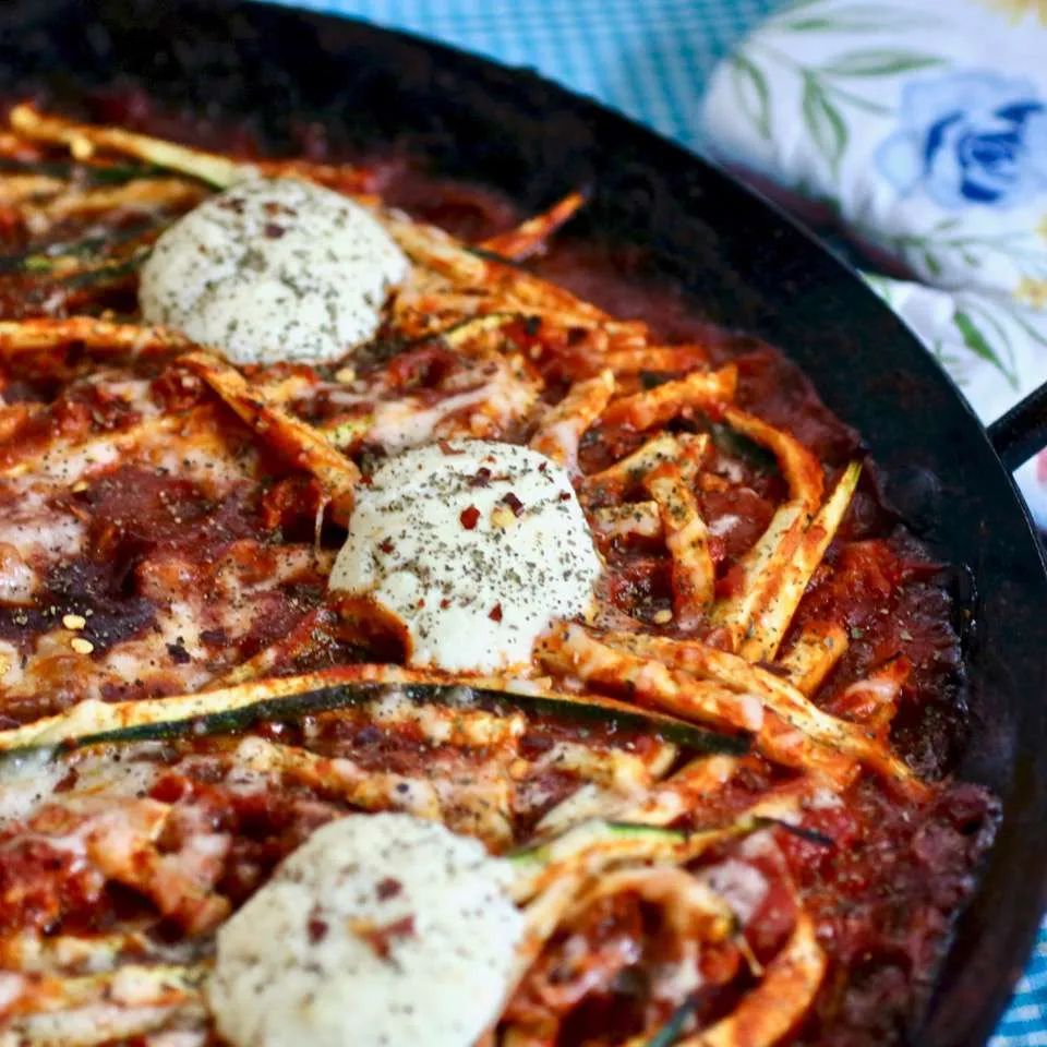 Baked Zucchini Noodles with Creamy Ricotta