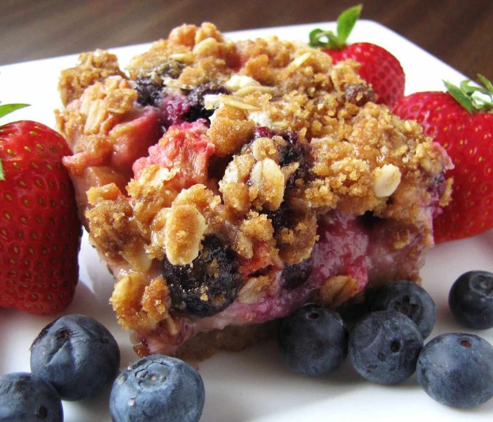 Very Berry Rhubarb Bars