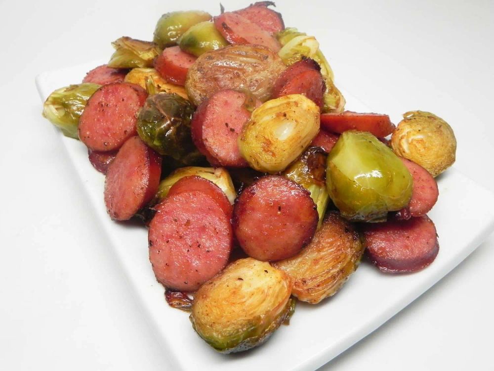 Roasted Brussels Sprouts and Kielbasa