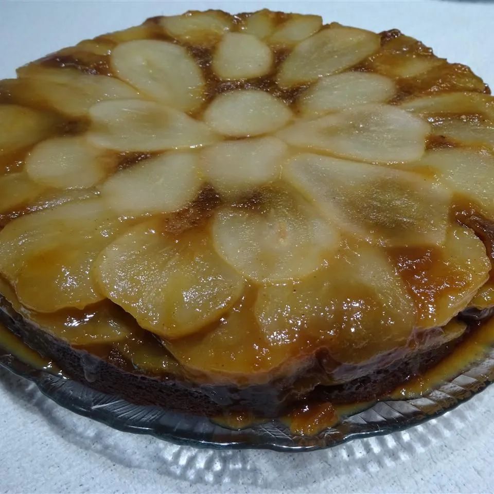 Upside Down Pear Gingerbread Cake