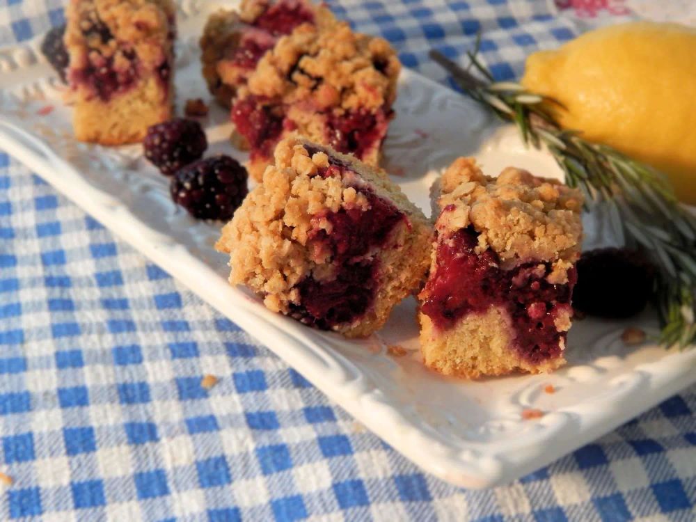 Rosemary and Lemon Blackberry Bars