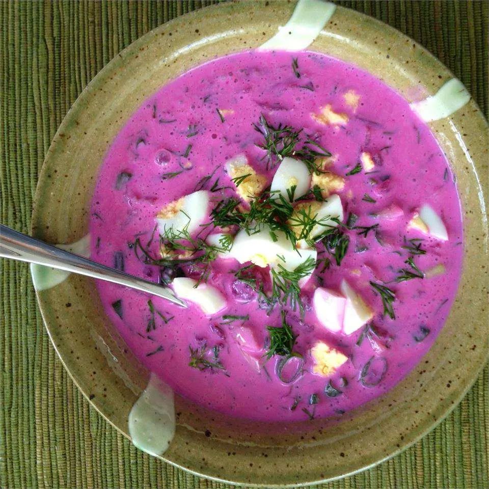 Lithuanian Šaltibarščiai (Cold Beet Soup)