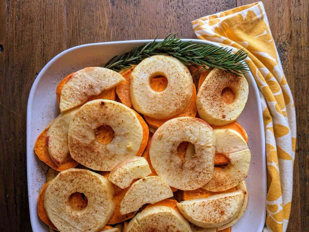 Vegan Harvest Baked Sweet Potatoes and Apples