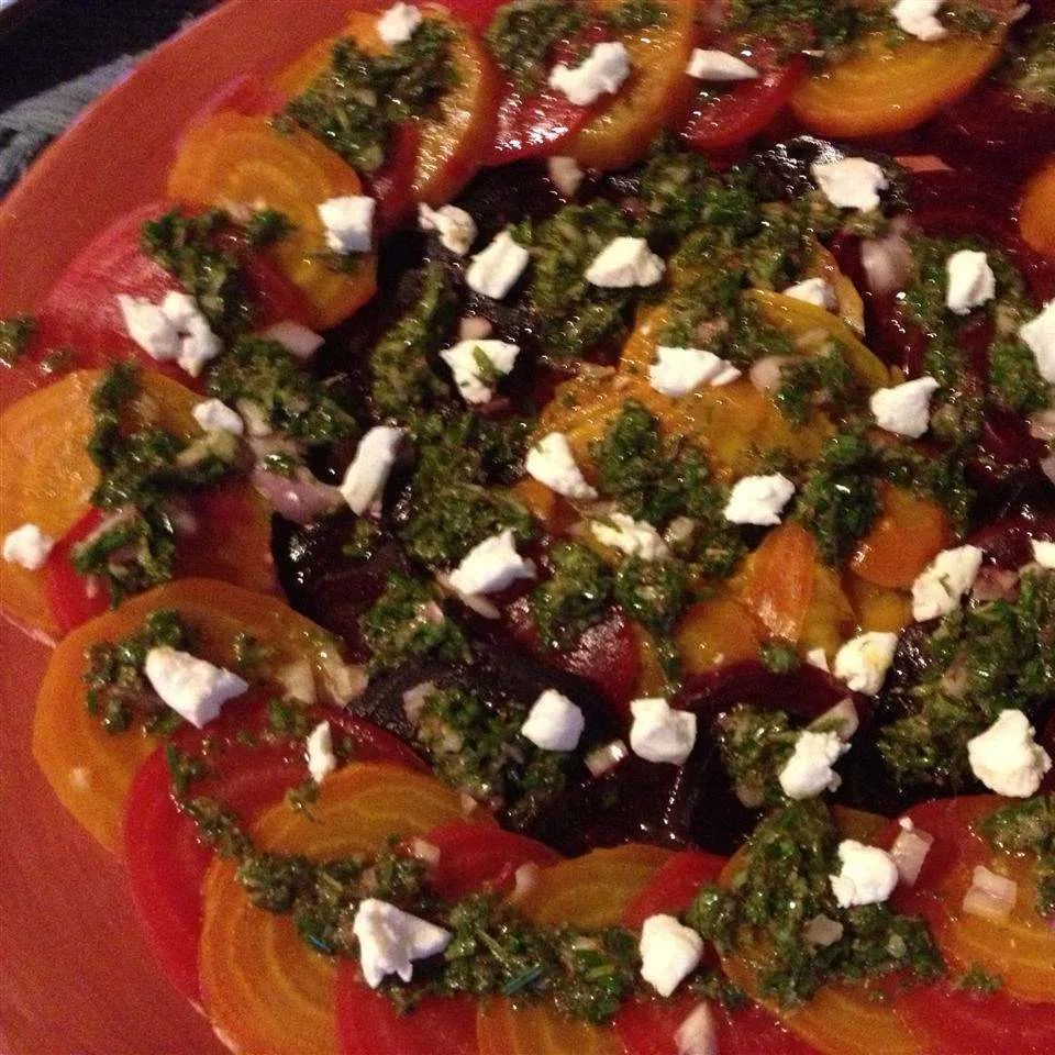 Beet Carpaccio with Mint Vinaigrette