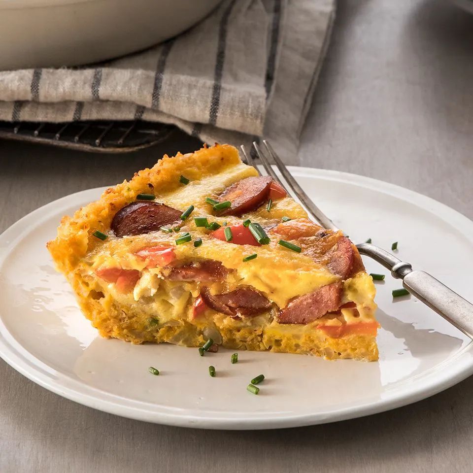 Cauliflower-Crusted Quiche with Hillshire Farm® Smoked Sausage