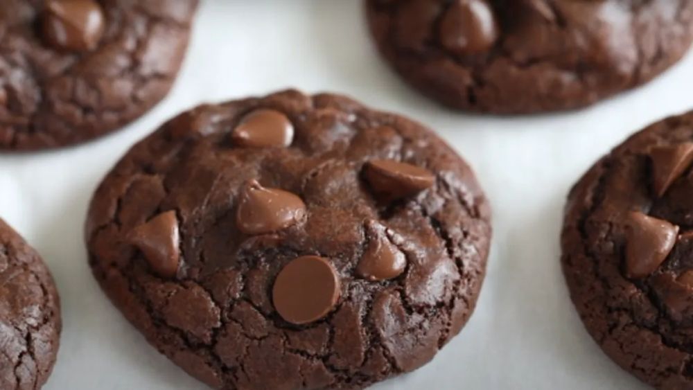 Fudgy Double Chocolate Chip Cookies