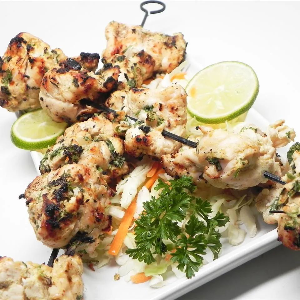 Grilled Spiral Chicken Skewers