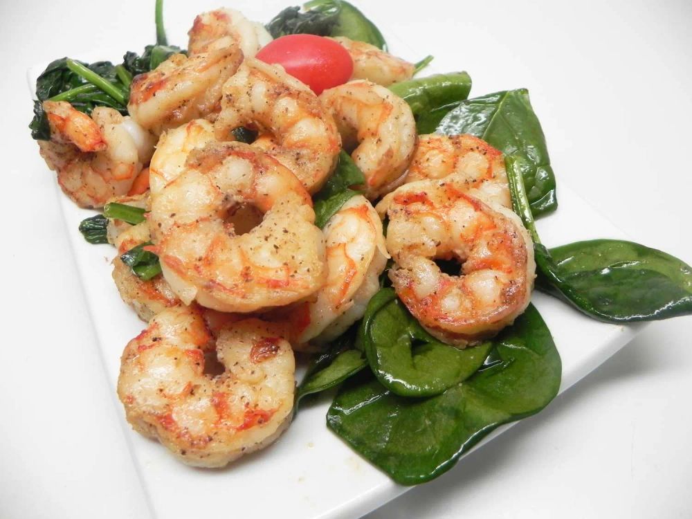 Sautéed Shrimp with Spinach