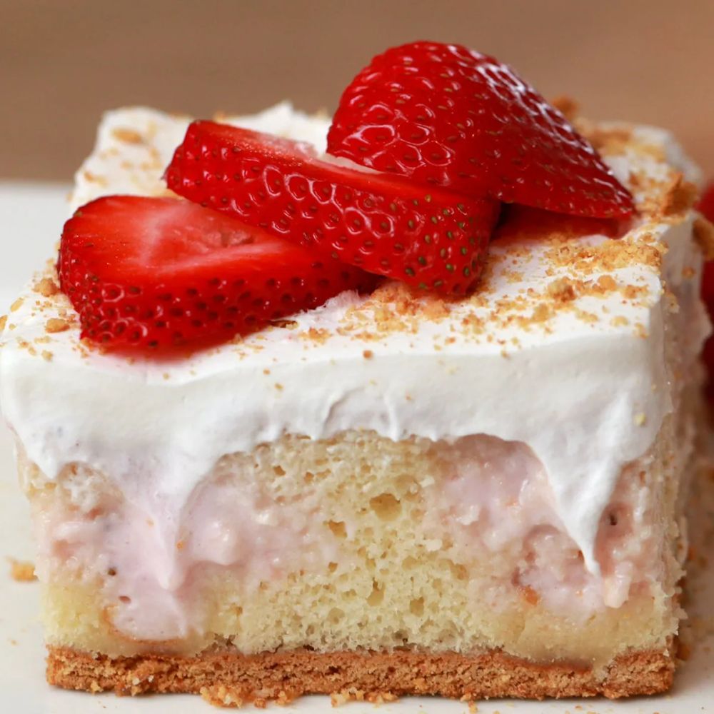 Strawberry Cheesecake Poke Cake