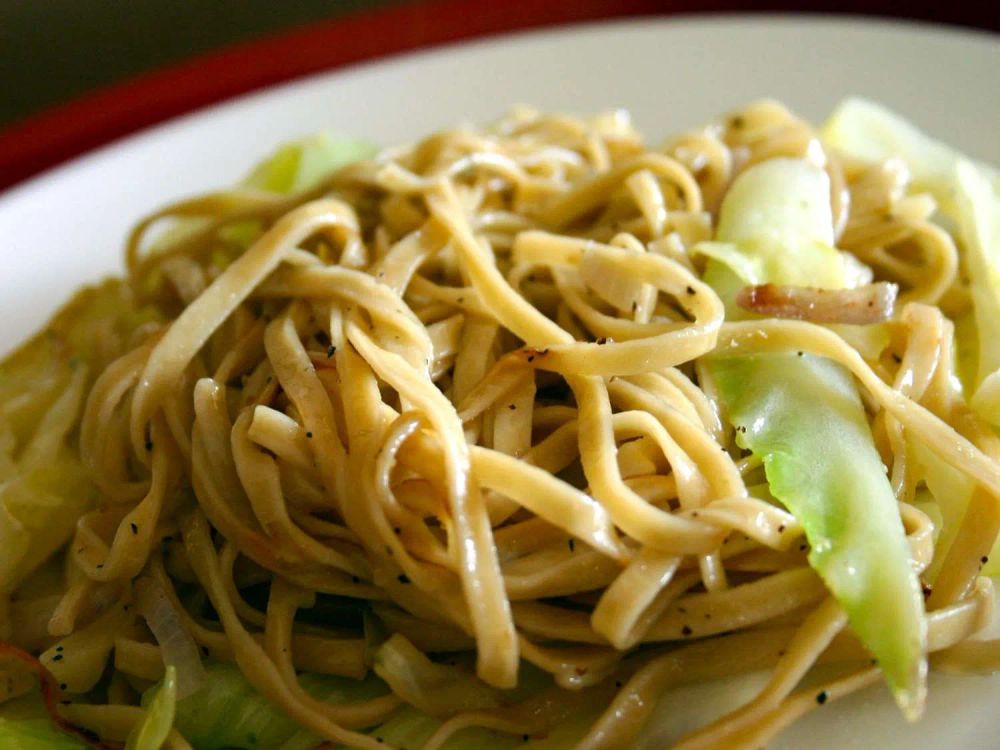 Fried Cabbage and Egg Noodles