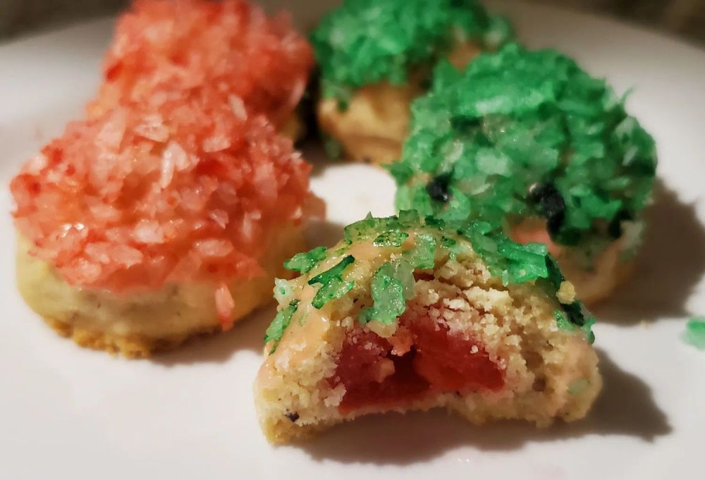 Coconut Cherry Surprise Cookies