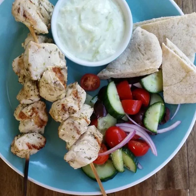 Chicken Souvlaki with Tzatziki Sauce