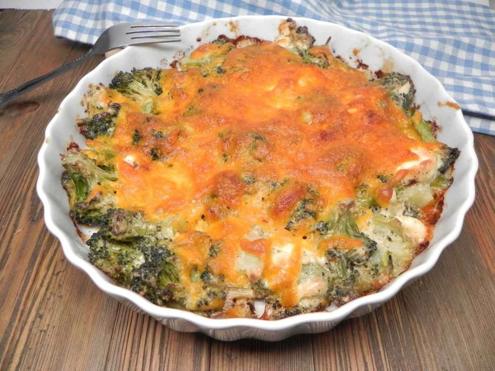 Broccoli Gratin with Herbed Cream Cheese