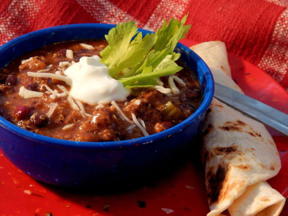 Quinoa, Bean, and Ground Turkey Chili