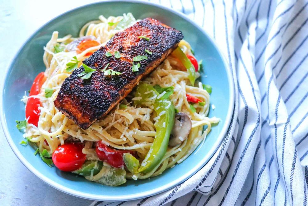 Blackened Salmon Pasta