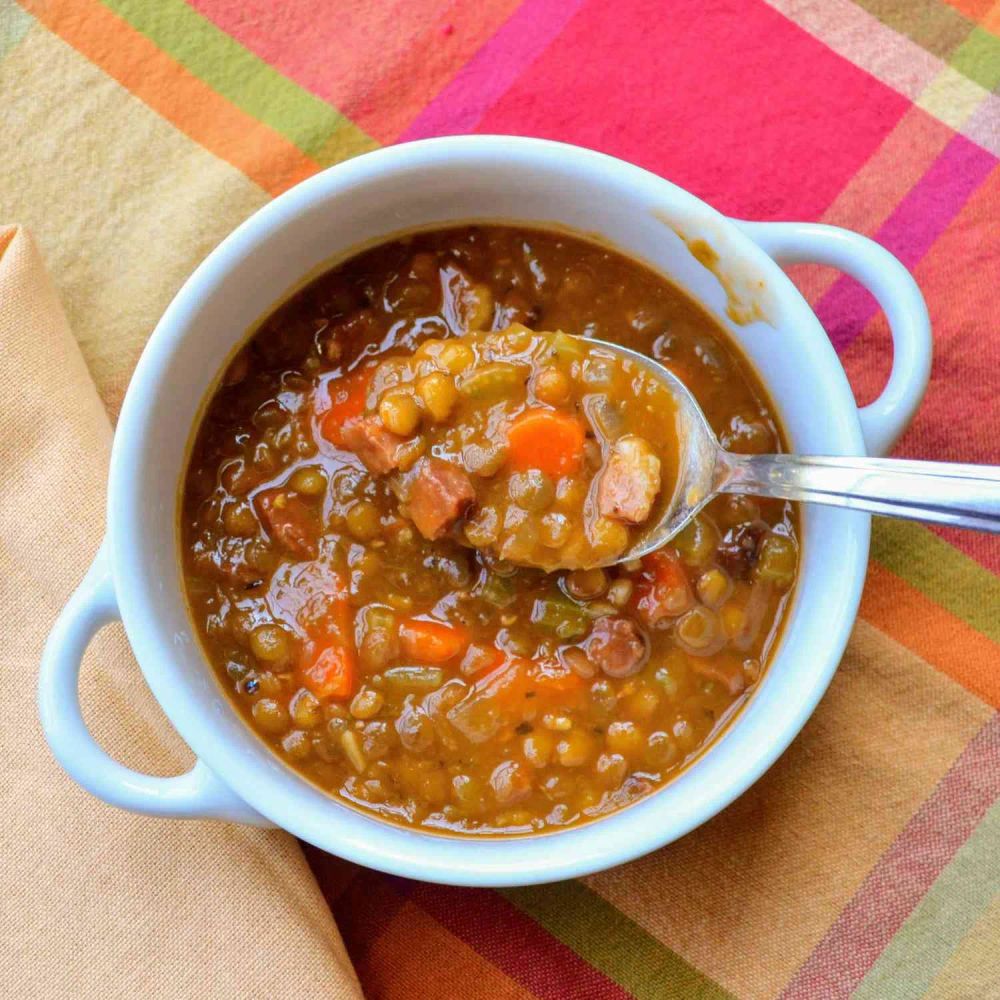 Instant Pot Lentil and Ham Soup