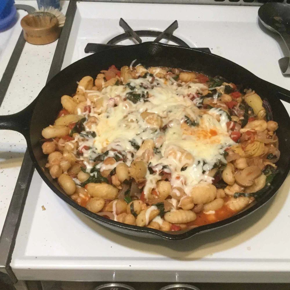 Skillet Gnocchi with Chard and White Beans