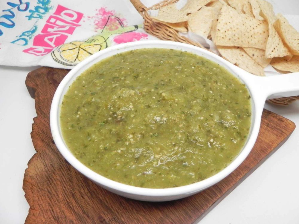 Three Chile Dry Roasted Tomatillo Salsa