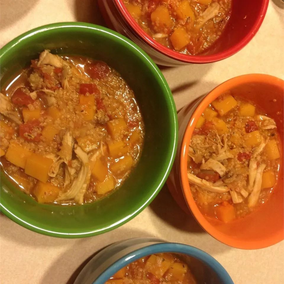 Chicken, Butternut Squash, and Quinoa Soup