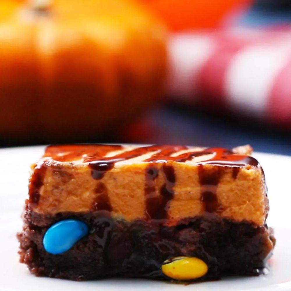 Pumpkin Cheesecake Brownie Bars