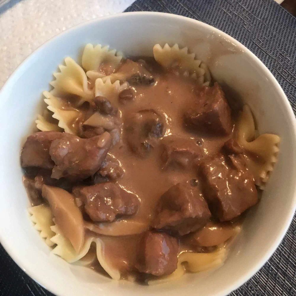 Creamy Beef Tips with Egg Noodles