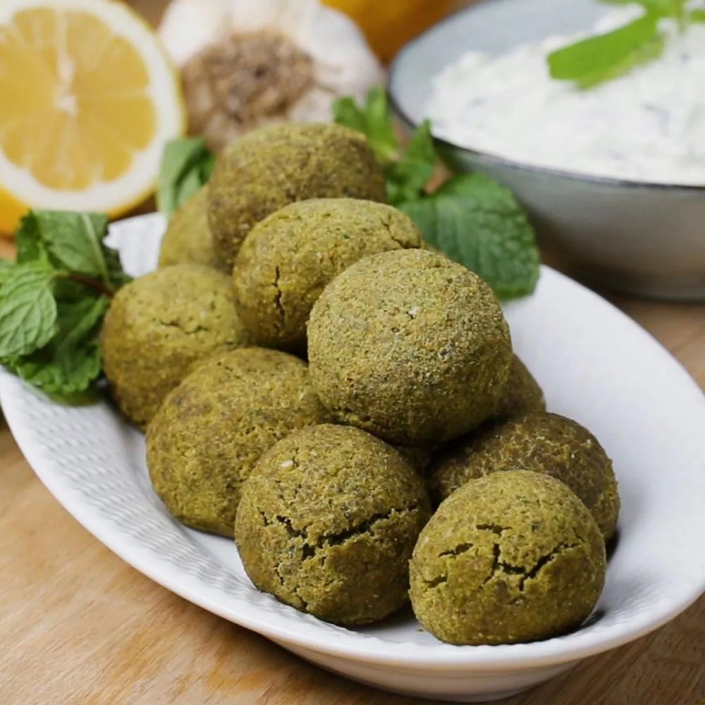 Baked Falafel And Tzatziki Sauce