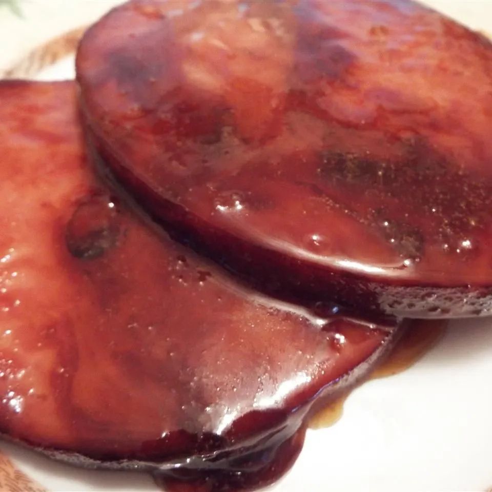 Easy Tasty Ham Steaks with Maple Glaze for Two