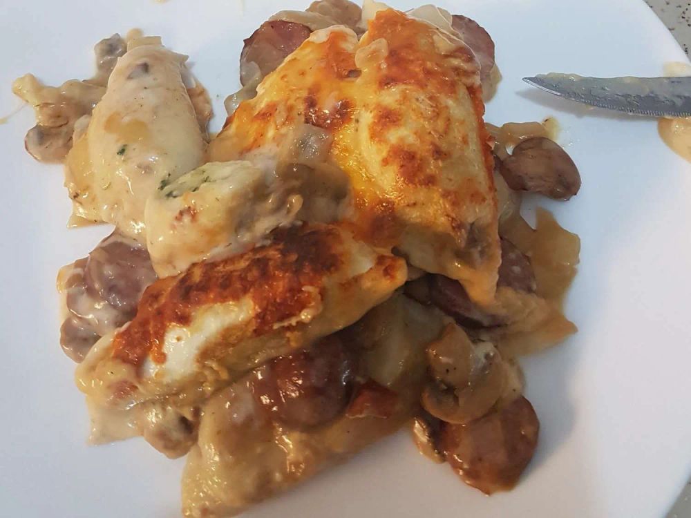 Pierogie and Mushroom Casserole