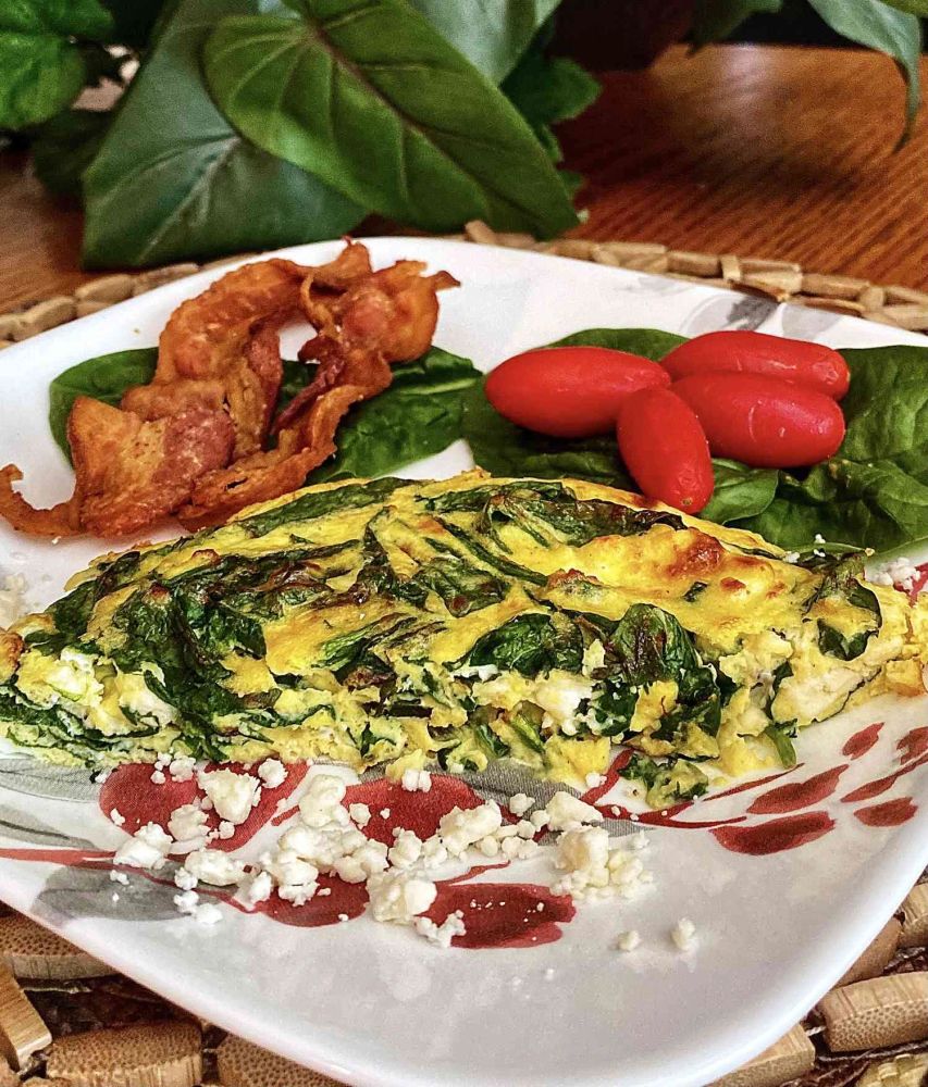 Air Fryer Spinach-Feta Frittata