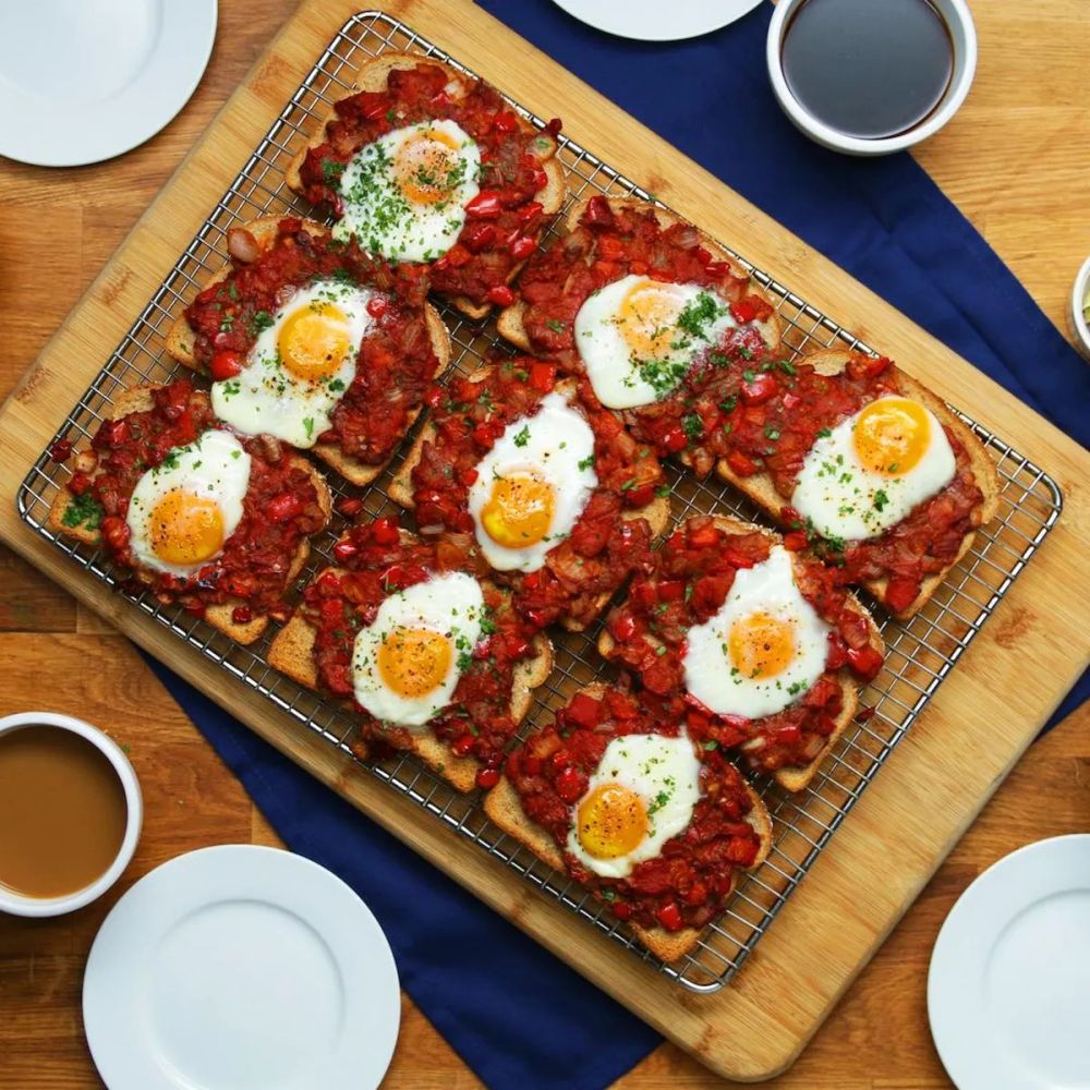 Sheet-Pan Shakshuka Toast