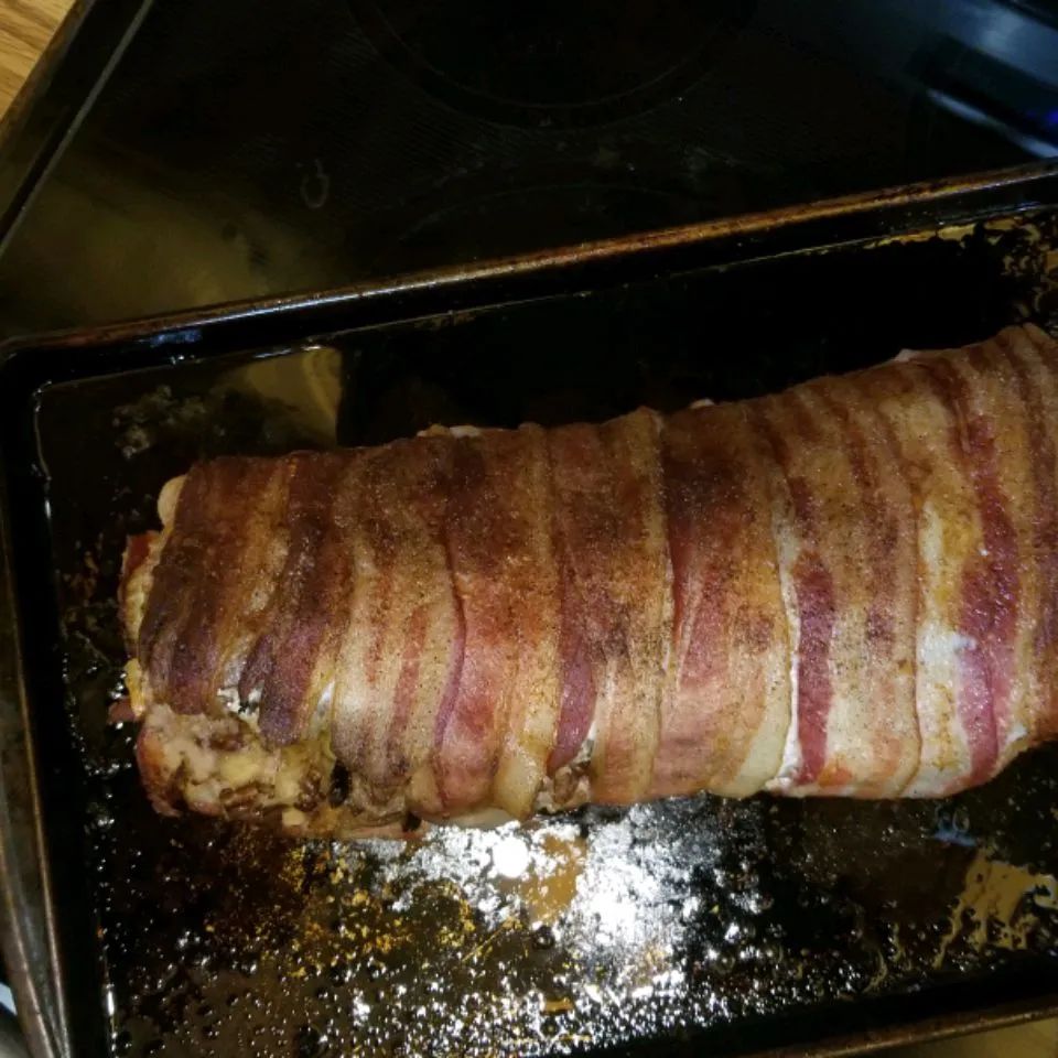 Cornbread-Stuffed Bacon-Wrapped Pork Tenderloin