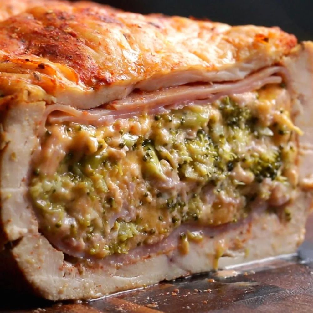 Broccoli, Ham & Cheddar Chicken Roll