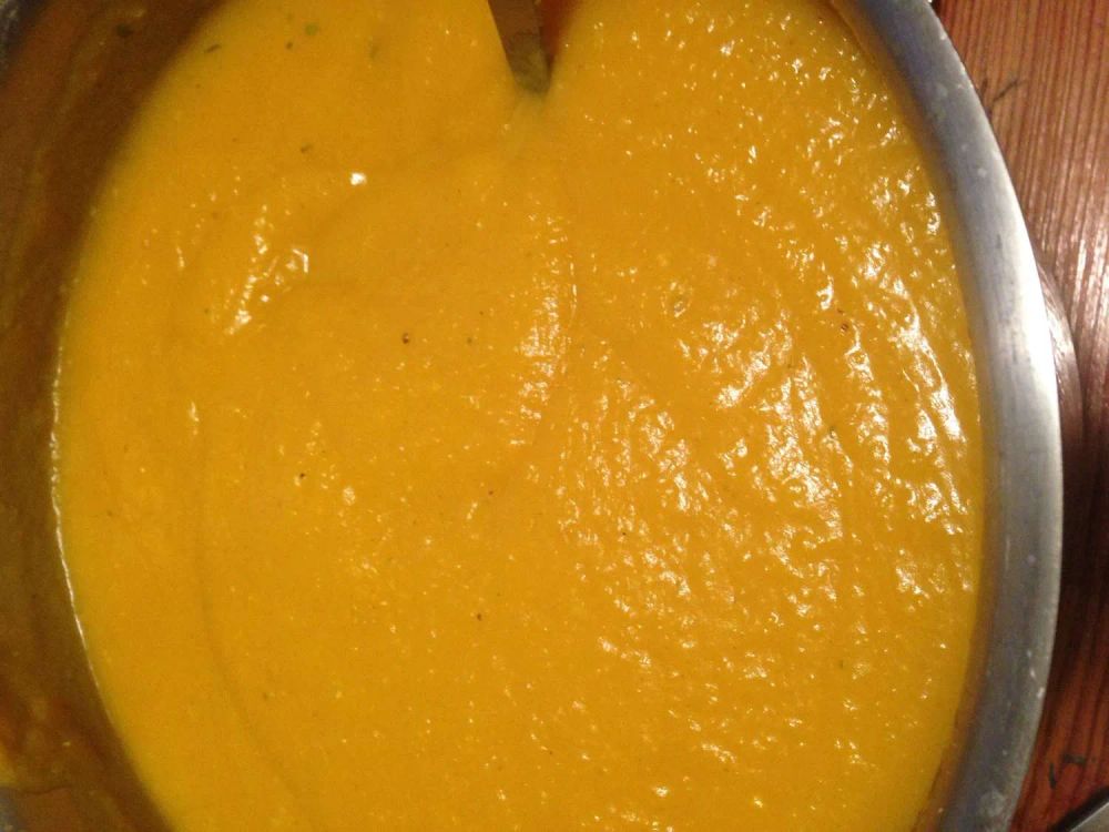 Roasted Butternut Squash Cream Soup with Ginger