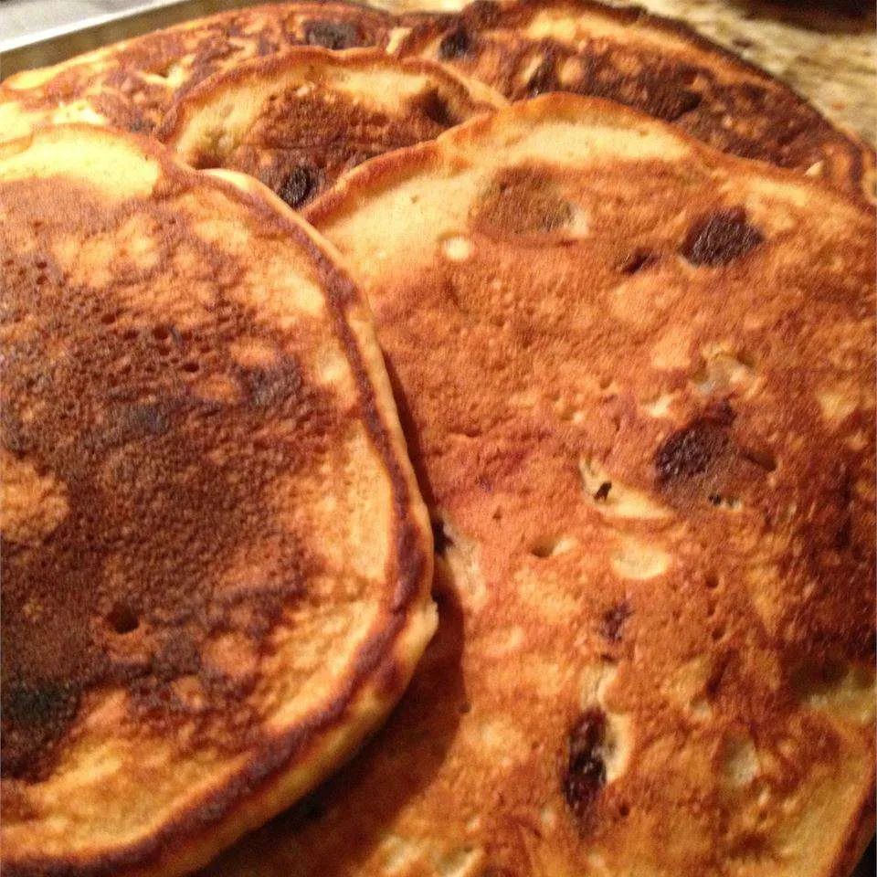 Whole Wheat Peanut Butter Pancakes with Chocolate Chips