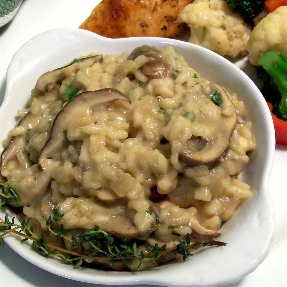 Shiitake and Baby Bella Mushroom Risotto