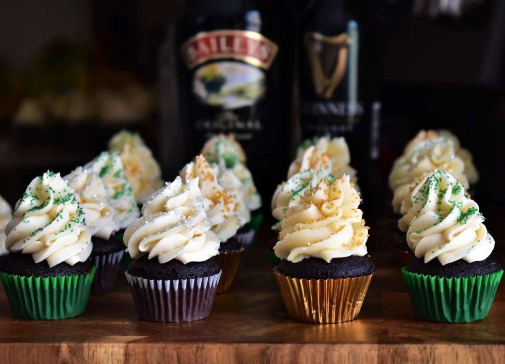 Chocolate Guinness Cupcakes with Irish Cream Frosting