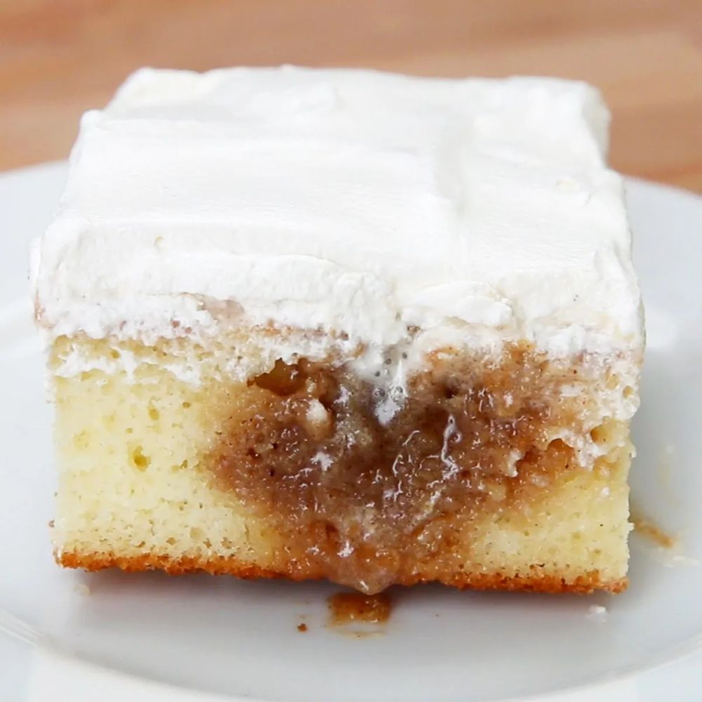 Cinnamon Roll Poke Cake