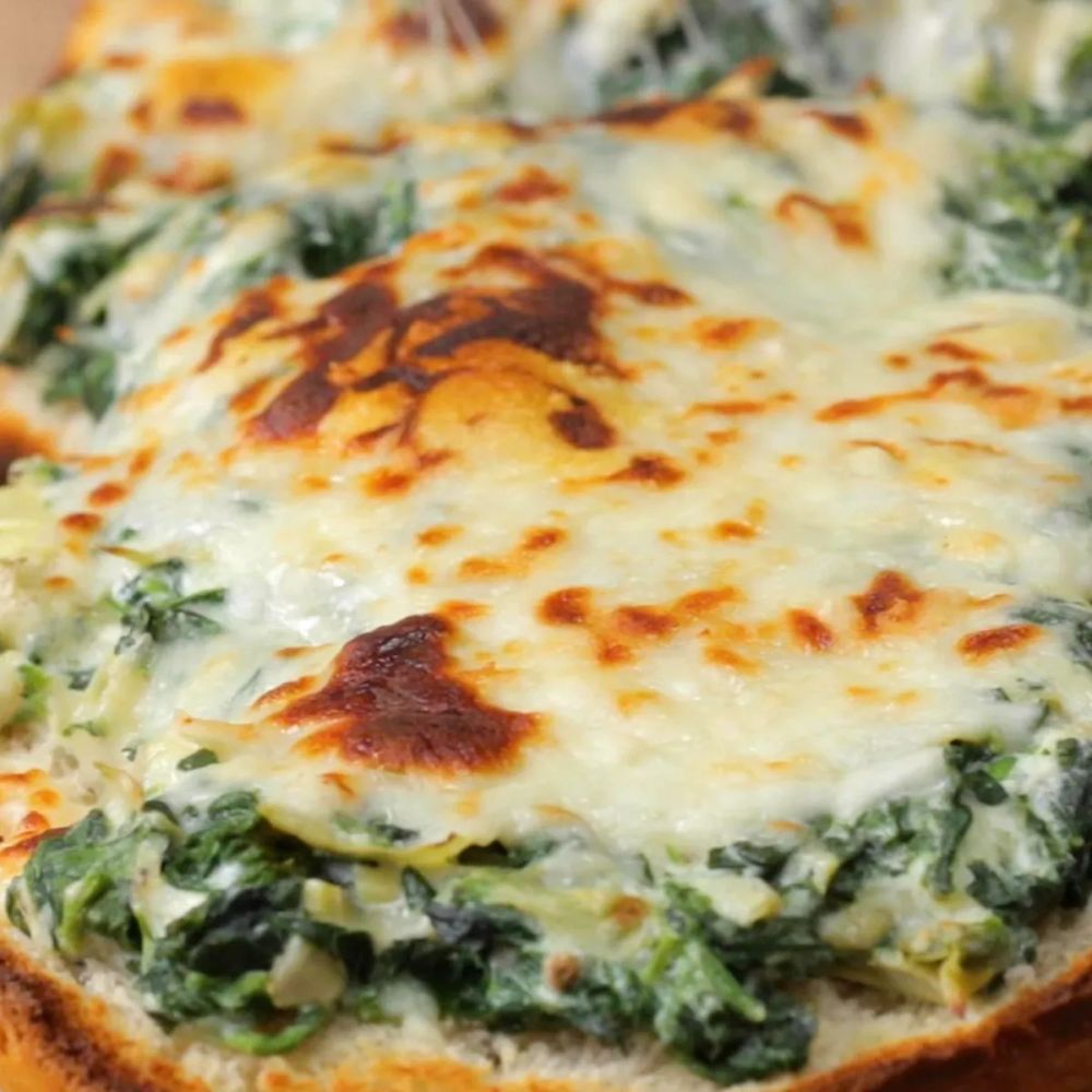 Spinach And Artichoke Garlic Bread